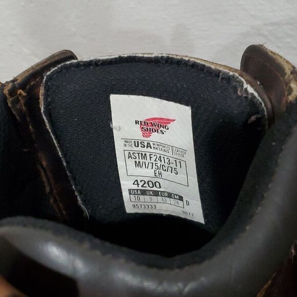 Red Wings 4200 High Steel Toe Boots in Brown Leather Size 10 - Picture 10 of 16